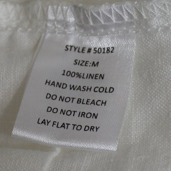 Grade&Gather 100%  Linen white woman straight leg pant 4 pockets  size Medium - Picture 7 of 9